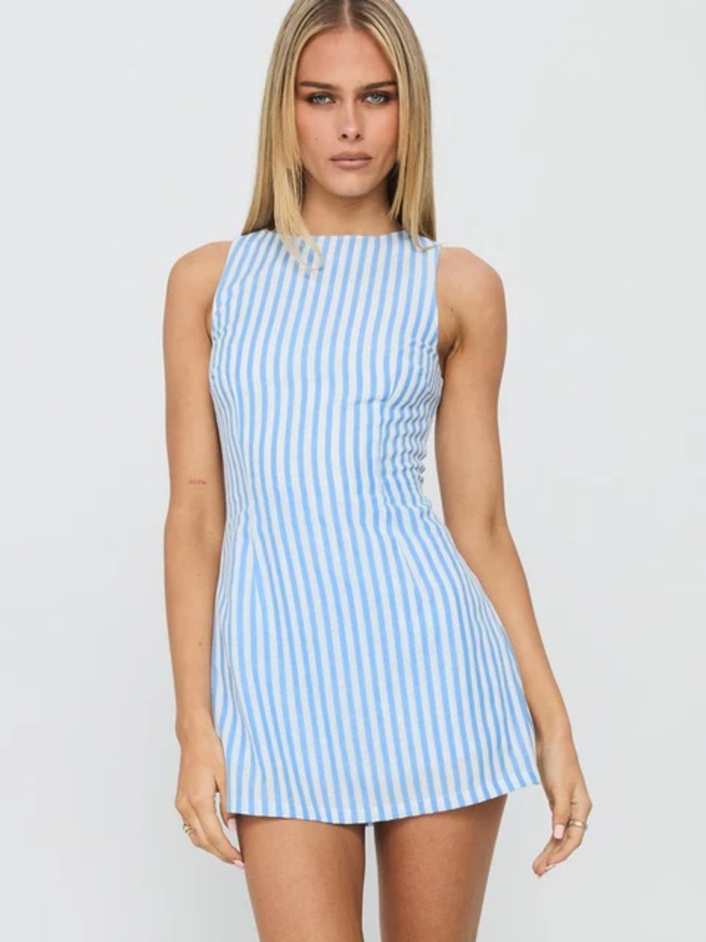PRINCESS POLLY Yumiko Stripe Romper in Blue Stripe 10